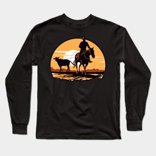 Cowboy at sunset Long Sleeve T-Shirt